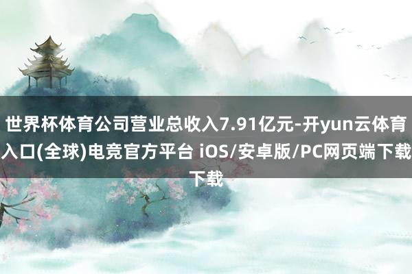 世界杯体育公司营业总收入7.91亿元-开yun云体育入口(全球)电竞官方平台 iOS/安卓版/PC网页端下载