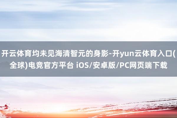 开云体育均未见海清智元的身影-开yun云体育入口(全球)电竞官方平台 iOS/安卓版/PC网页端下载