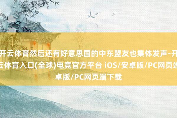 开云体育然后还有好意思国的中东盟友也集体发声-开yun云体育入口(全球)电竞官方